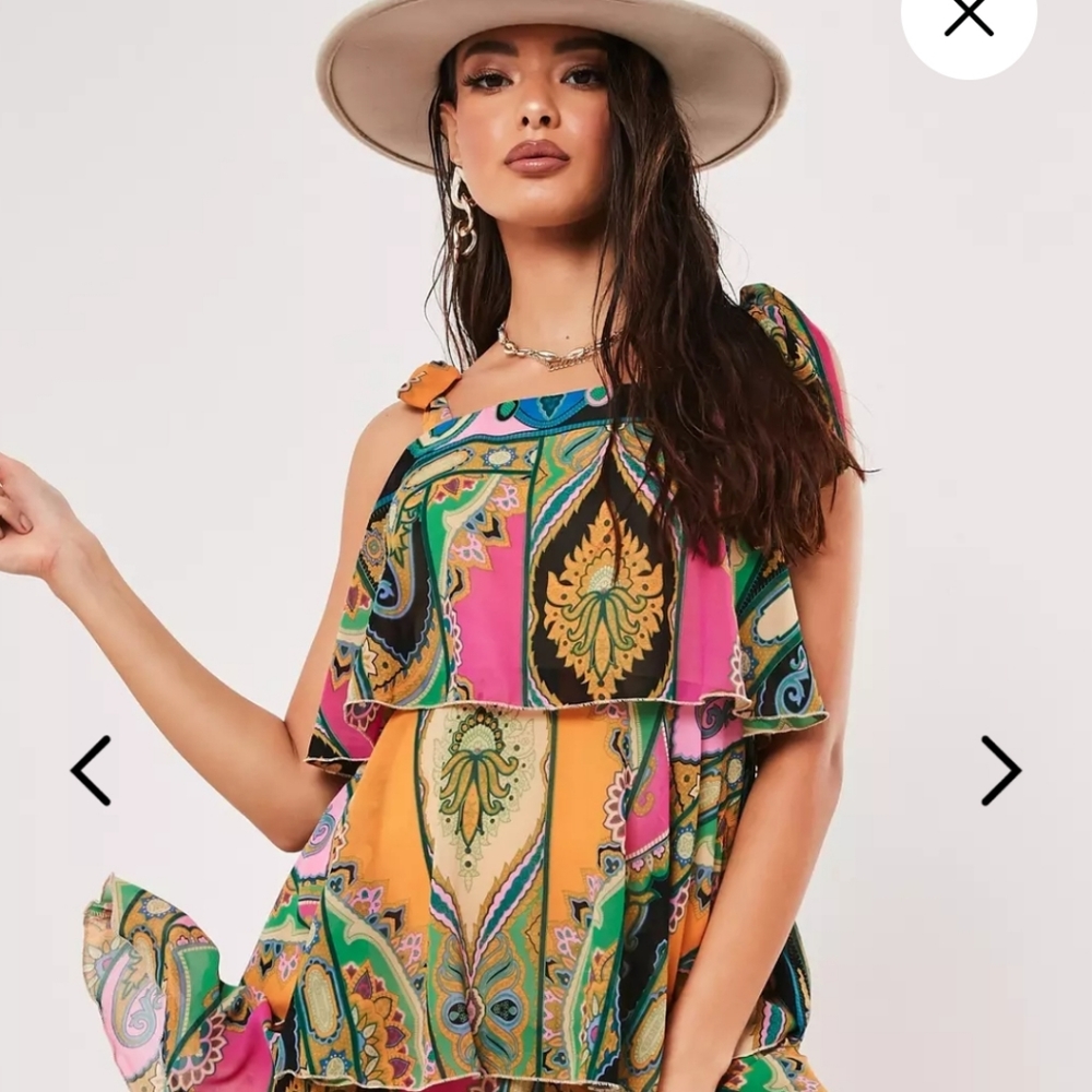 Pink Paisley Print Floaty Chiffon dress